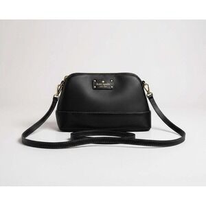 Kate Spade Newbury Lane Cassie Black Pebbled Leather Dome Crossbody Bag WKRU2462